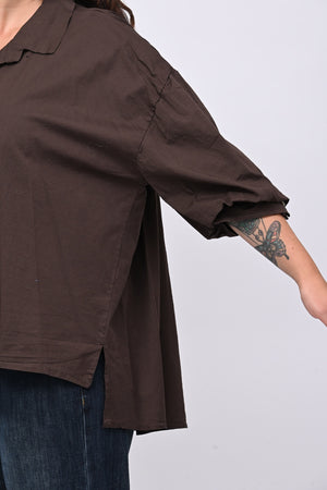 Camicia cotone coda - Moro