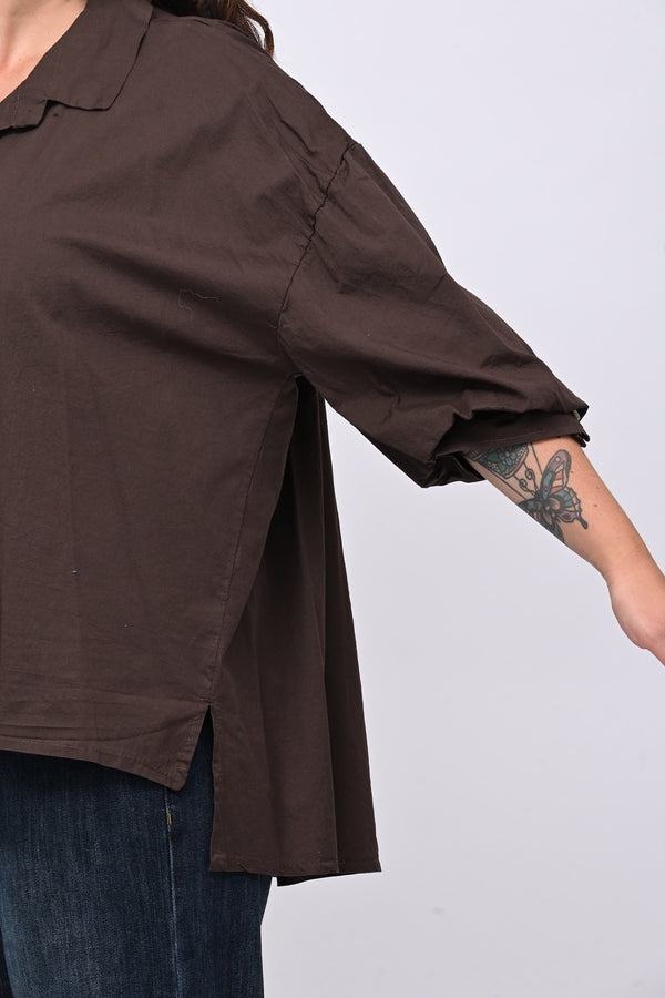 Camicia cotone coda - Moro