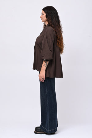 Camicia cotone coda - Moro