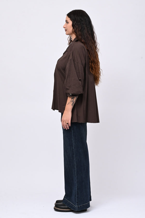 Camicia cotone coda - Moro
