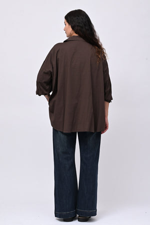 Camicia cotone coda - Moro