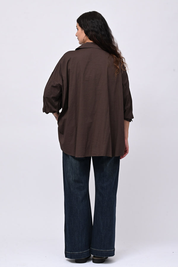 Camicia cotone coda - Moro