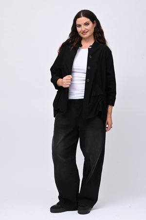 Giacca coreana arricciata - Nero