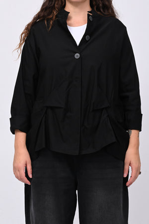 Giacca coreana arricciata - Nero