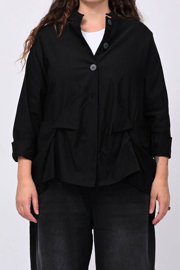 Giacca coreana arricciata - Nero
