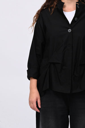 Giacca coreana arricciata - Nero