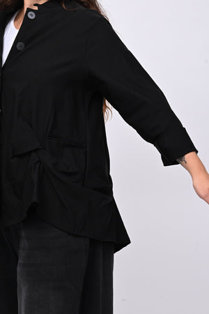 Giacca coreana arricciata - Nero