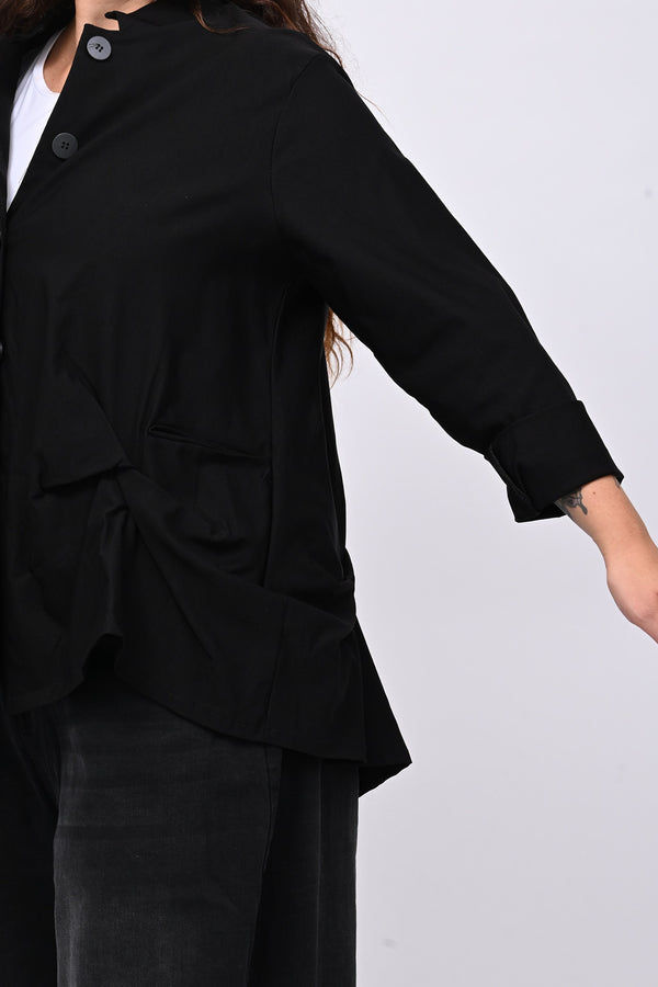 Giacca coreana arricciata - Nero
