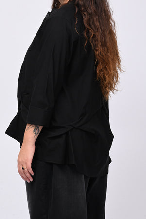 Giacca coreana arricciata - Nero