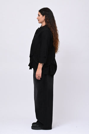 Giacca coreana arricciata - Nero