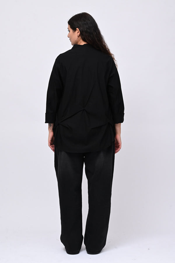 Giacca coreana arricciata - Nero