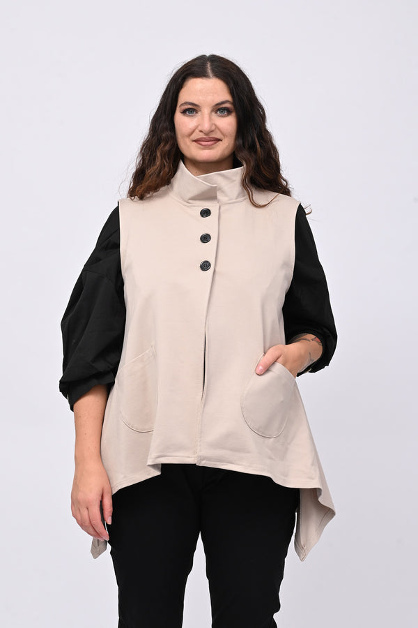 Gilet coreana svasato - Burro
