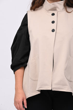 Gilet coreana svasato - Burro