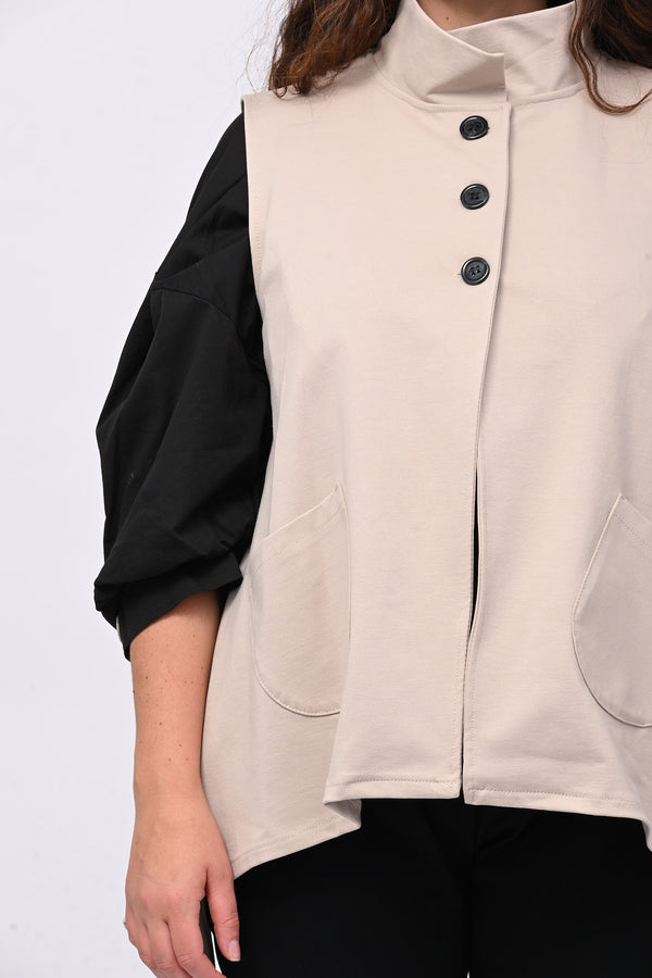 Gilet coreana svasato - Burro