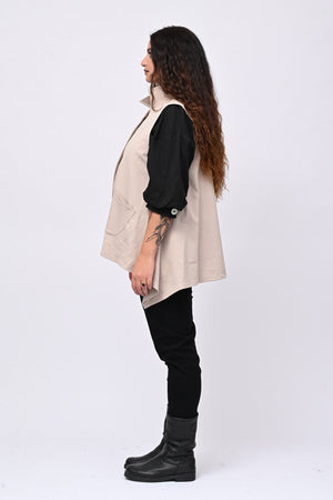 Gilet coreana svasato - Burro