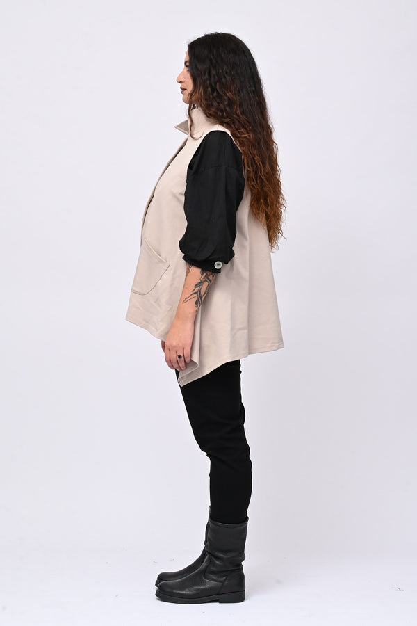 Gilet coreana svasato - Burro