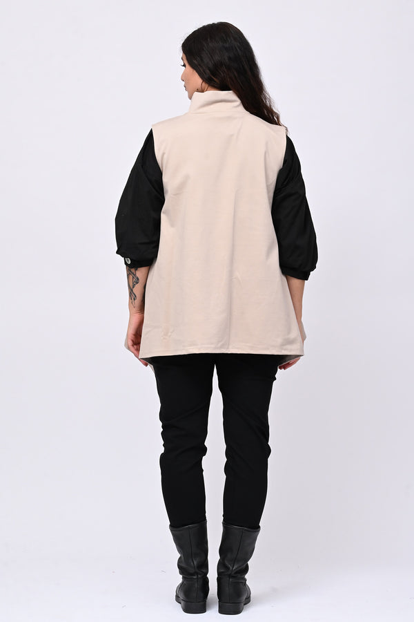Gilet coreana svasato - Burro