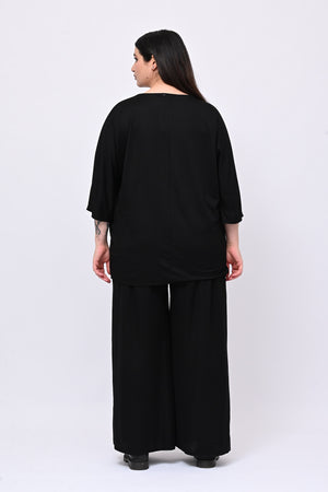 Completo over viscosa - Nero