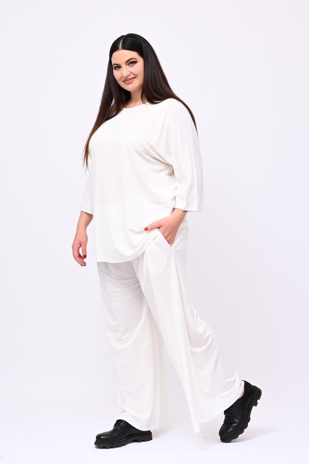 Completo over viscosa - Bianco