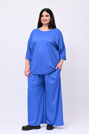 Completo over viscosa - Blu elettrico