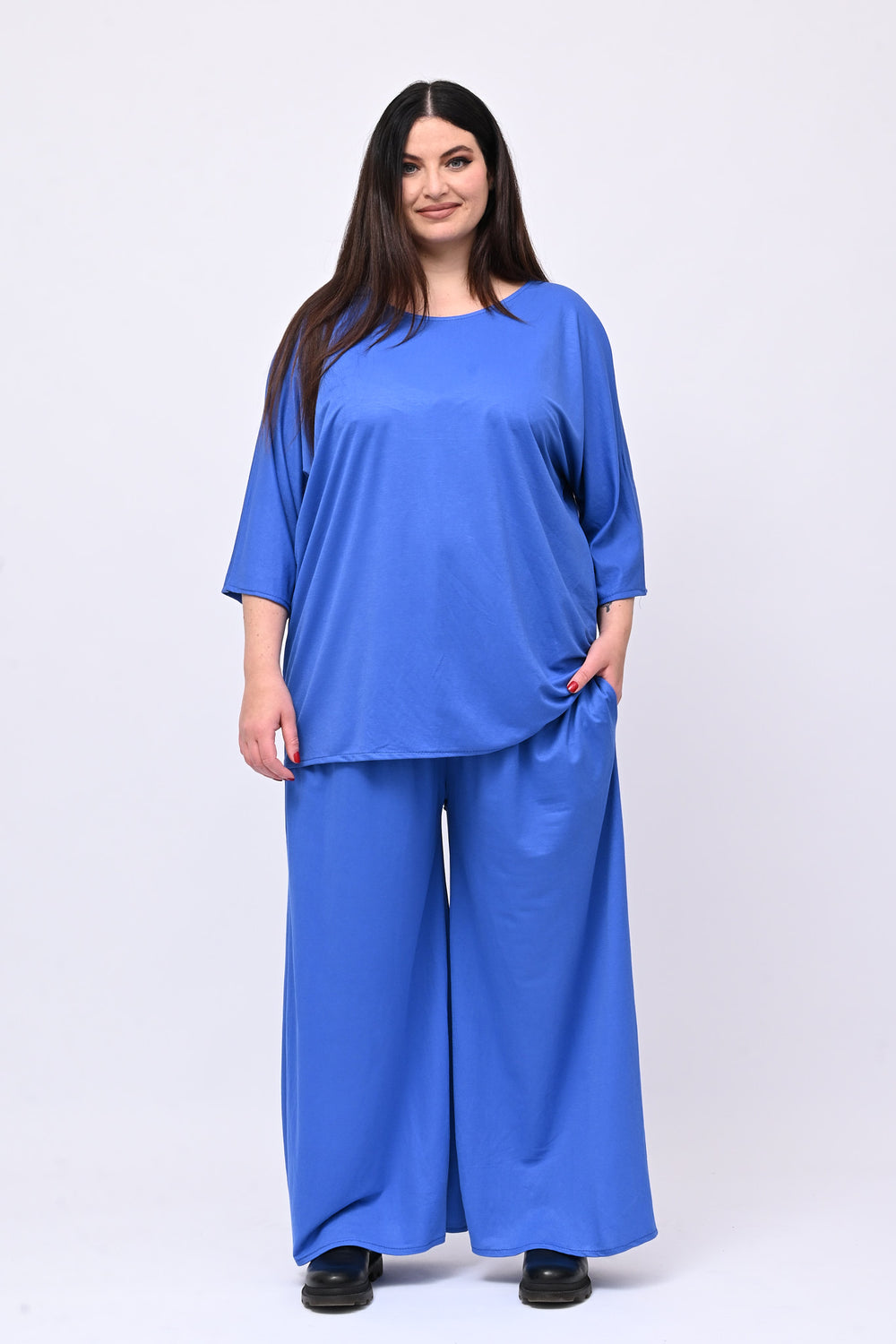 Completo over viscosa - Blu elettrico