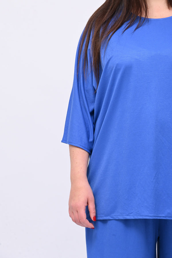 Completo over viscosa - Blu elettrico