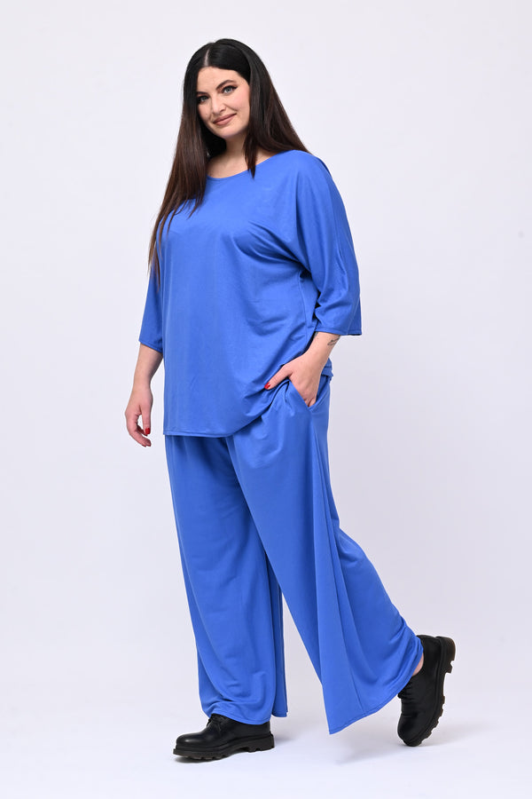 Completo over viscosa - Blu elettrico