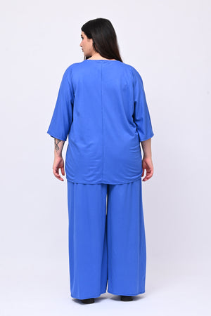 Completo over viscosa - Blu elettrico