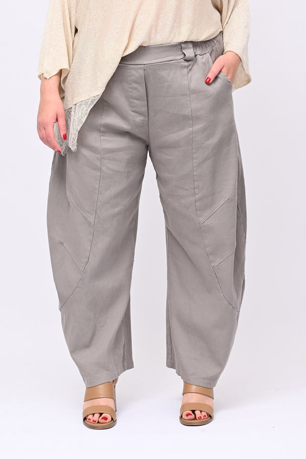 Pantalone crop jeansato - Fango