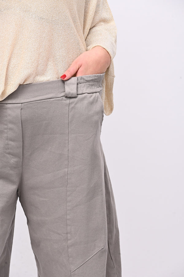 Pantalone crop jeansato - Fango