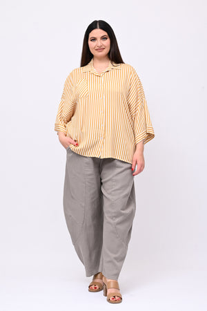 Camicia viscosa righe - Ocra