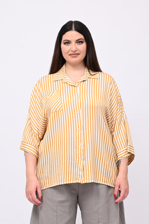 Camicia viscosa righe - Ocra