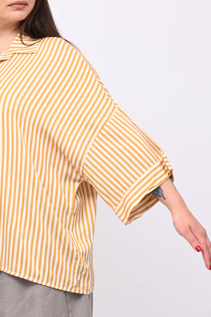 Camicia viscosa righe - Ocra