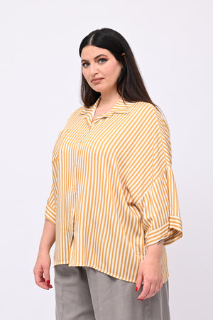 Camicia viscosa righe - Ocra
