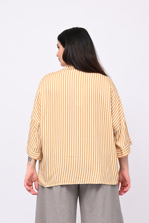 Camicia viscosa righe - Ocra
