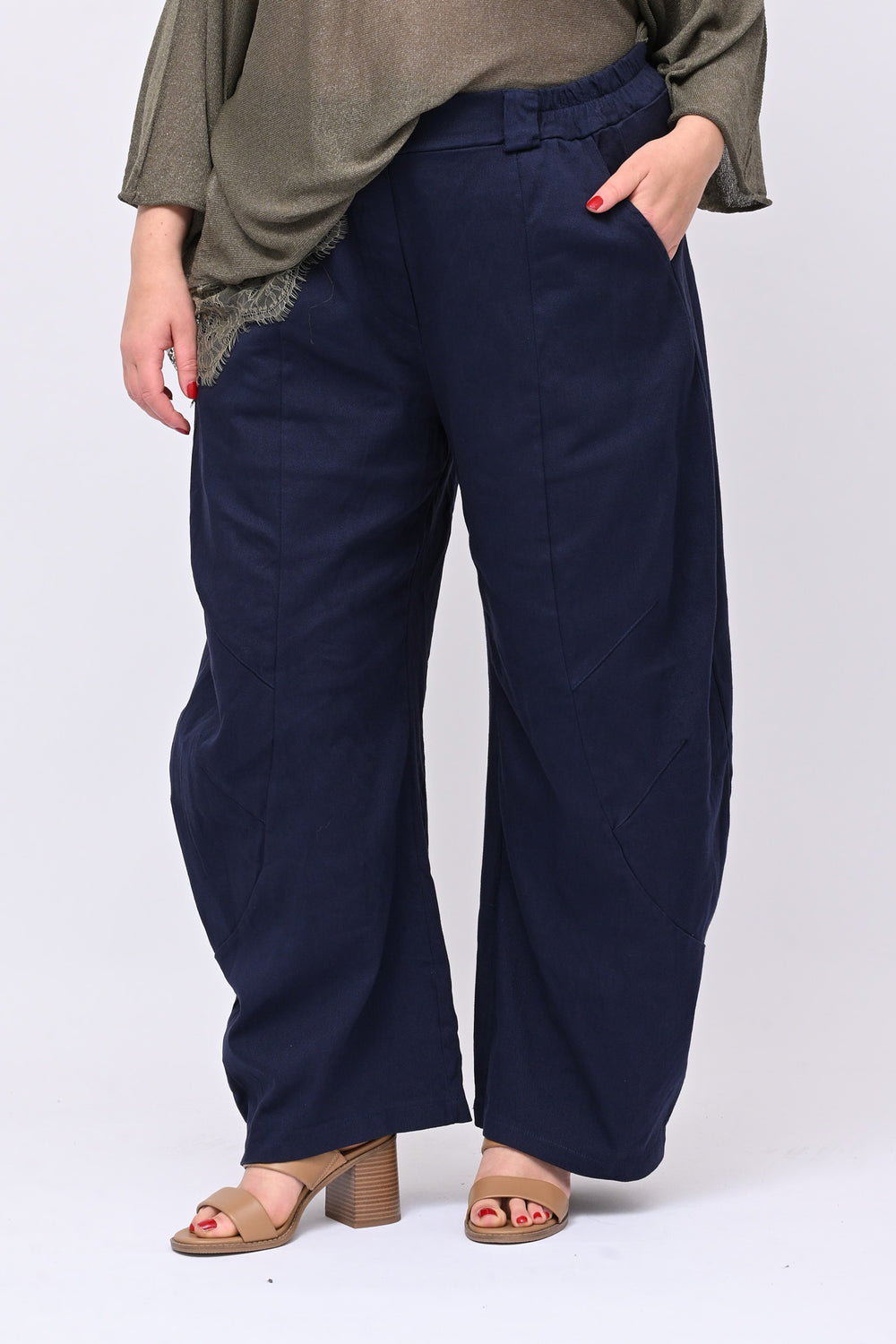 Pantalone crop jeansato - Blu