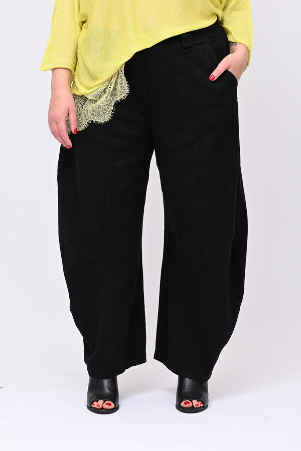 Pantalone crop jeansato - Nero