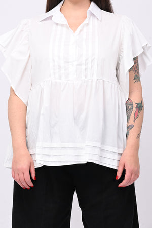 Camicia cotone plissé - Bianco