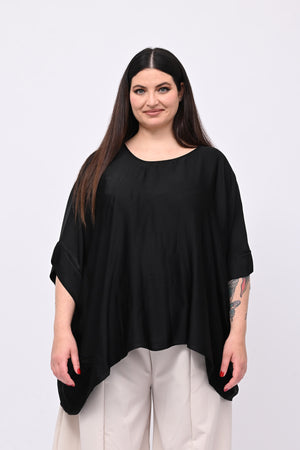 Blusa over raso - Nero
