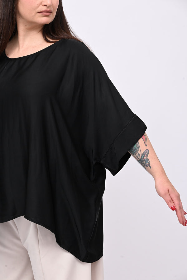 Blusa over raso - Nero