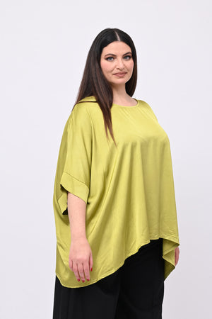 Blusa over raso - Verde oliva