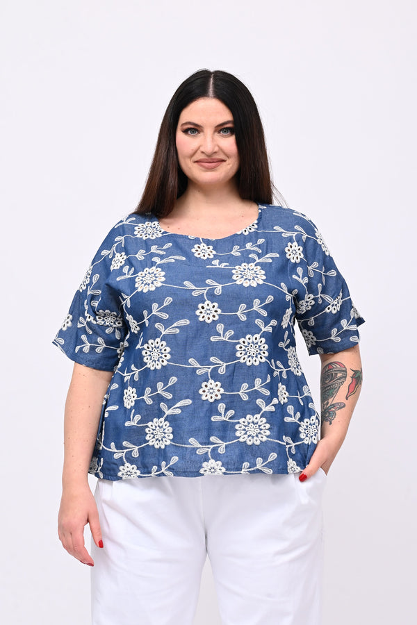 Blusa jeans sangallo - Jeans