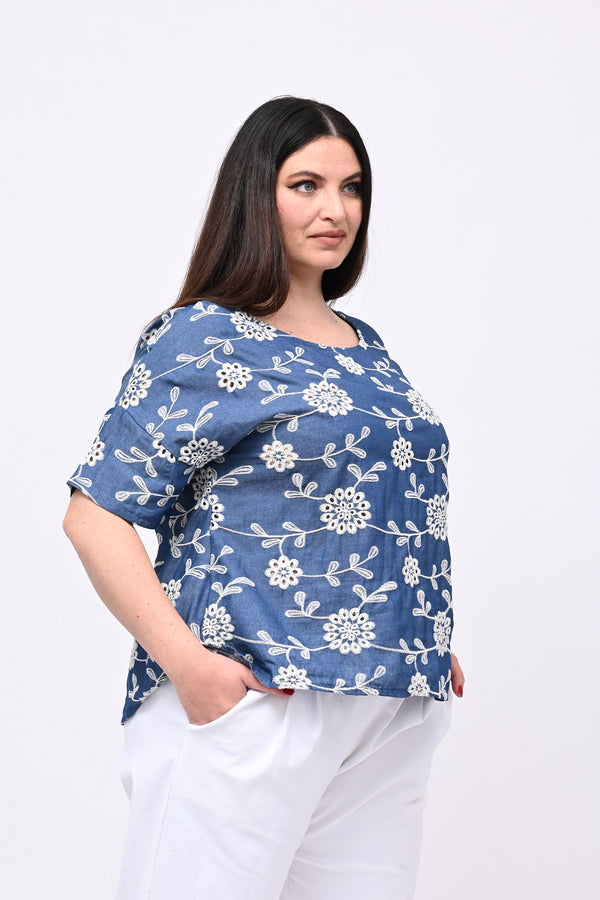 Blusa jeans sangallo - Jeans