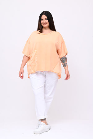 Felpa coda doppio tessuto - Mandarino