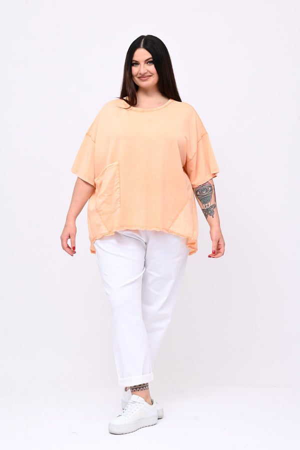 Felpa coda doppio tessuto - Mandarino