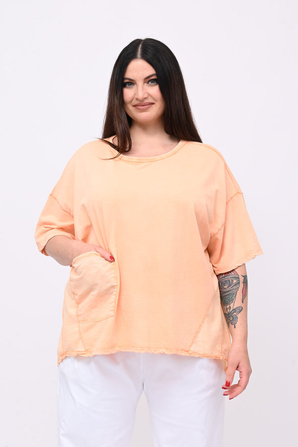 Felpa coda doppio tessuto - Mandarino