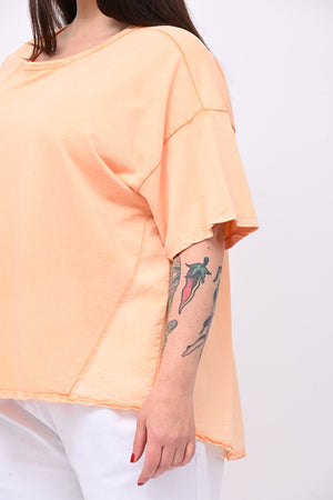 Felpa coda doppio tessuto - Mandarino