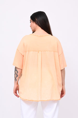 Felpa coda doppio tessuto - Mandarino