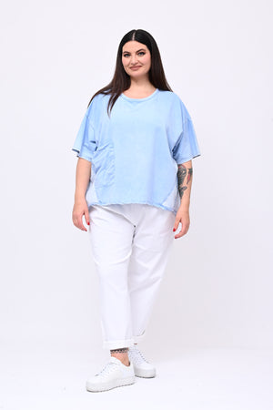 Felpa coda doppio tessuto - Cielo