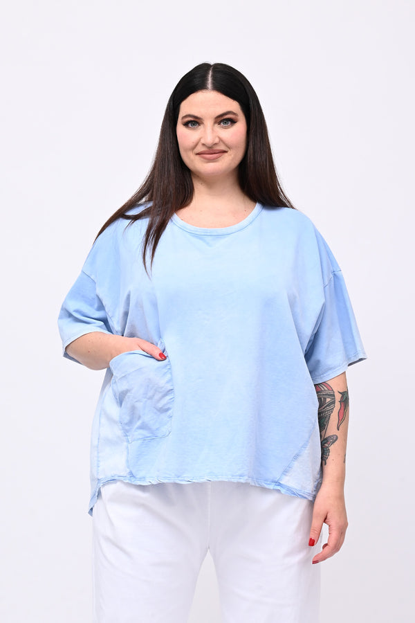 Felpa coda doppio tessuto - Cielo